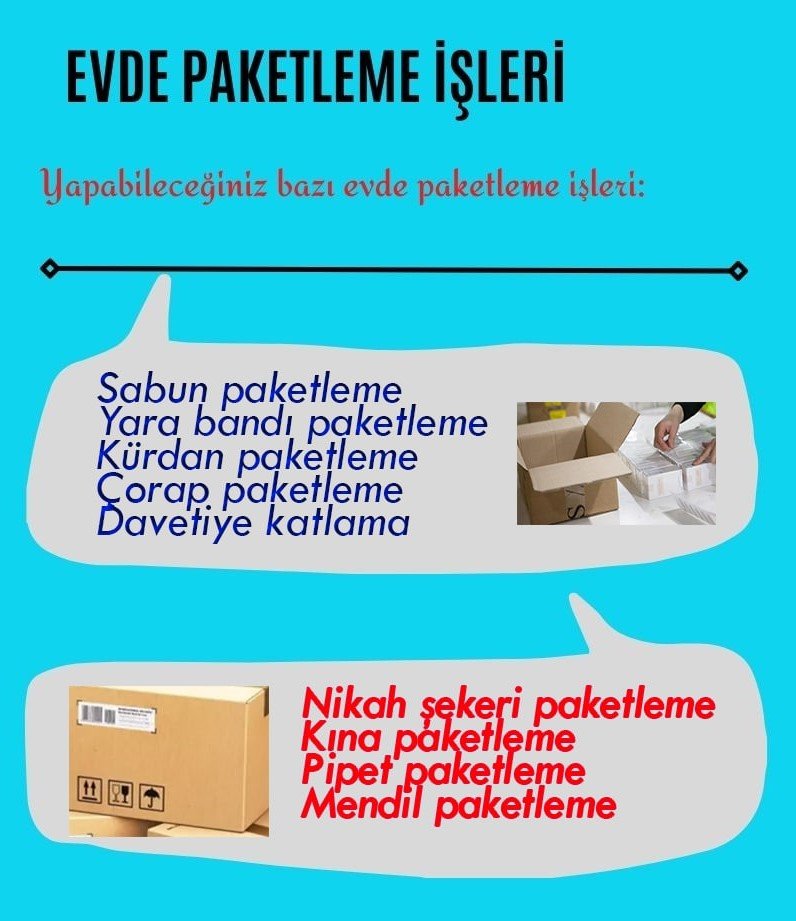 evde paketleme işi
